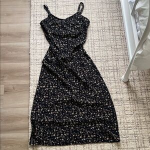 Y2K floral black maxi dress